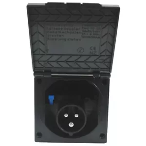 Presa esterna CEE presa da incasso IP44 roulotte camper 220 V nera - Foto 1 di 5