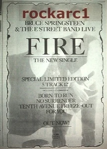 Bruce SPRINGSTEEN Fire 1987 UK Press ADVERT 10x7" - Imagen 1 de 1