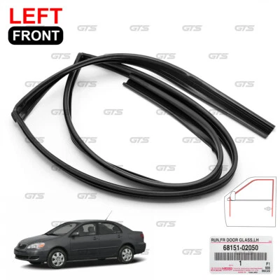 For Toyota Corolla Altis Sedan 2002 - 06 Front LH Door Glass Run Channel Felt - Imagem 1 de 4