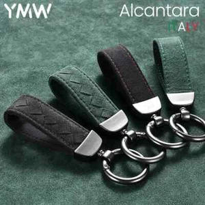 ALCANTARA Car Key Chain Keyring Braided Woven Rope Keychain Artificial Leather - Picture 1 of 15