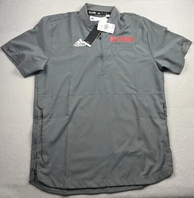 ADIDAS Men's Short Sleeve 1/4 Zip Shirt NC State Wolfpack Size Small NWT - Image 1 of 4