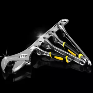 1/2Pcs High Carbon Steel Adjustable Spanner Plating Steel/Plastic Package Handle - Picture 1 of 6