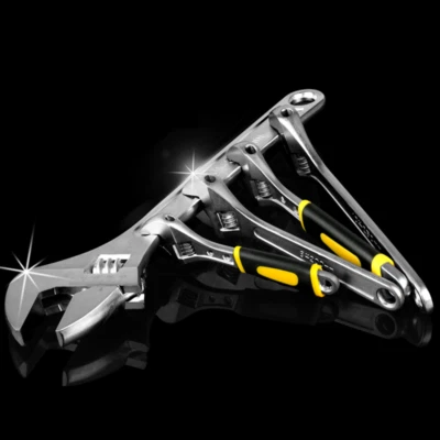 1/2Pcs High Carbon Steel Adjustable Spanner Plating Steel/Plastic Package Handle - Image 1 of 4