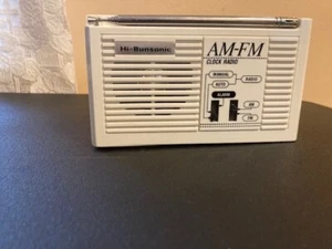Vintage Hi-Bunsonic Digital Alarm Clock AM/FM Radio Creme White New no box - Picture 1 of 11