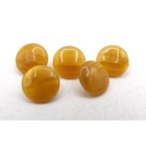 Shirt/Dress Button Iridescent Tan/Golden Plastic Shaft 5 count ⅜" diameter - Picture 1 of 2
