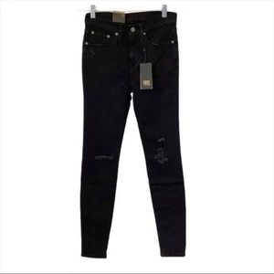 Frye schwarze Damenjeans Größe 25 Melissa Skinny Midnight Destroy Distressed NEU - Bild 1 von 11