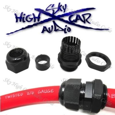 SKY HIGH CAR AUDIO Sky High 2/0 AWG 3/4" Waterproof Firewall Sheetmetal Grommet Power Wire Cable GA
