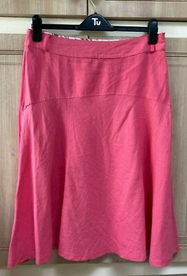 E-VIE very pretty pink flared linen skirt size 10 NEW. - Image 1 of 4