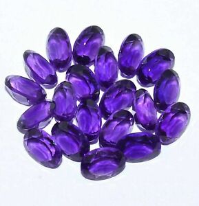 NATURAL AMETHYST 9X7 MM OVAL CUT CALIBRATED PURPLE FACETED LOOSE GEMSTONE LOT