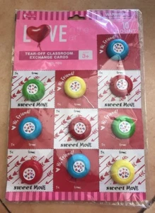 LOVE In The Air Valentine 10 Ct Tear Off Classroom Exchange Cards w/ Yo-Yos (N) - Picture 1 of 5