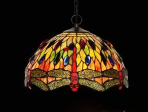 Araña colgante de vitral libélula - Imagen 1 de 1