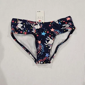 Cat & Jack kids swim bikini bottom sz small (6/6x) black unicorn new - Picture 1 of 4