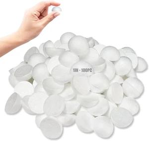 Styrofoam Half Balls 1 Inch,100Pc Large White Half Foam Balls for Crafts, DIY Cr - Picture 1 of 7