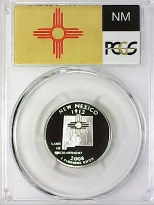 2008-S 25C State Quarter New Mexico PCGS PR69 DCAM 90% Silver 22luar0625 - Image 1 of 4