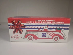 Liberty Clark Oil Presents Santa's 1937 Chevrolet Convertible Bank Diecast 1/25 - Picture 1 of 8