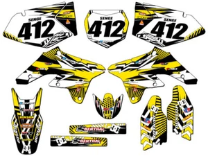 2007-2009 RMZ 250 MAYHEM Yellow Senge Graphics Kit Compatible with Suzuki - Foto 1 di 10