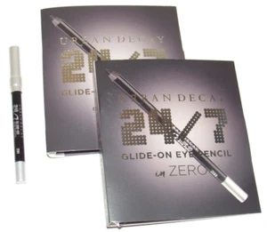 2 Urban Decay 24/7 Glide-On Eye Pencil ZERO Eyeliner 0.06 Oz TOTAL 0.03 Each - Picture 1 of 2
