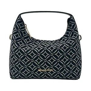 Michael Kors Ember Small Logo Jacquard Messenger Bag - Black - Picture 1 of 7