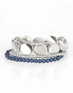 Bracciale Paparazzi Oltre le Basics Blu  - Foto 1 di 2