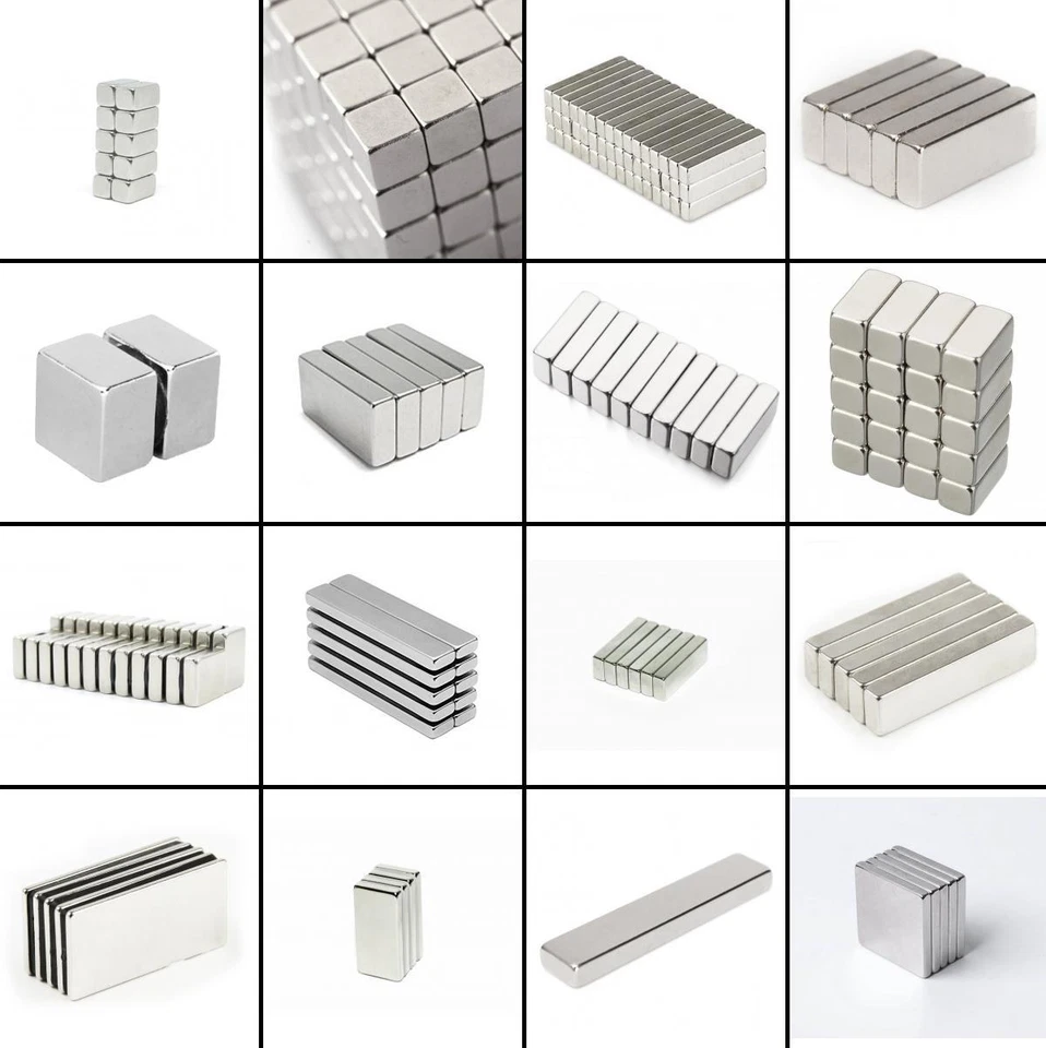 ★TheQ★ Neodym Supermagnet Quadermagnete Würfelmagnete 3x3x1mm - 100x100x20mm - Bild 1 von 1