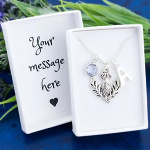 Thistle Necklace, Personalised Jewellery, Scotland Pendant, Scottish Gifts - Picture 1 of 5