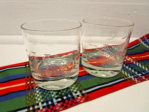 2 On The Rocks Whisky Gläser geätzt Segelschiff altmodisch 10oz 3,25" Barware - Bild 1 von 2