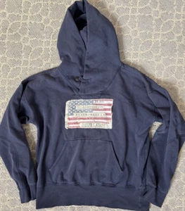 Ralph Lauren Denim & Supply Cotton Hoodie USA Flag Patch Men Medium - Picture 1 of 6