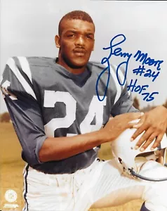 FOTO DE FÚTBOL DE LA CORTE LENNY MOORE FIRMADA 8x10 AUTÓGRAFO BALTIMORE POTS CERTIFICADO DE AUTENTICIDAD - Imagen 1 de 2