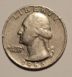 Rare 1966 Liberty Washington Quarter Coin *No Mint Mark* 5.62g - Picture 1 of 5