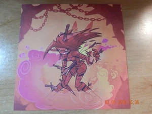 PIXIE DUST ART FUMETTO PERSONAGGIO CARD 5" X 5" ROSSO ARANCIONE LAME 2017 NUOVO - Foto 1 di 3