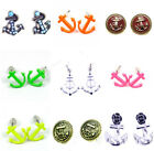 Lovely various style sailor anchor stud earrings, multiple choices