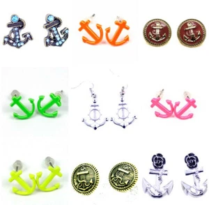 Lovely various style sailor anchor stud earrings, multiple choices - Picture 1 of 15