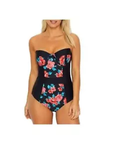 Pour Moi? Women's Reef Padded Strapless Underwired Swimsuit, Black, UK 32G - Picture 1 of 1