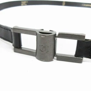 Authentic Chanel Belt Leather Black Color 30/32 Accessories Women Made in France - Picture 1 of 6