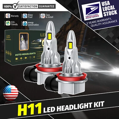 For Audi A3 Quattro 2007-2008 H11 LED Headlight Bulbs Kit 16000LM 6000K White 4X - Image 1 of 4