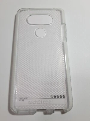 Tech21 Evo Check Series Flexible Protective Gel Case For LG V20 - Clear / White - Image 1 of 4