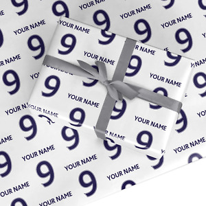 Dyefor Personalised Football Name and Number Wrapping Paper Gift Wrap