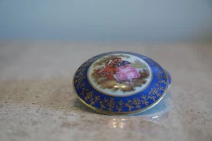Authentic cobalt blue/gold Limoges Meissner France china trinket box (32) - Picture 1 of 2
