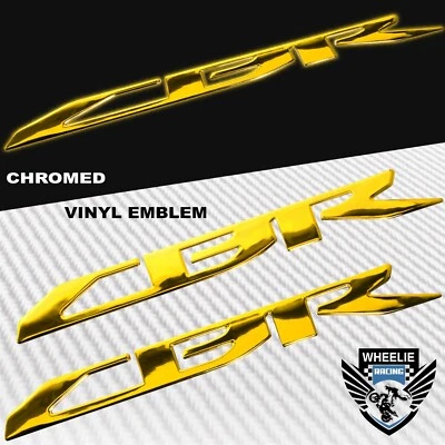 PEGATINA EMBLEMA 3D GUARDABARROS/CARENADO/TANQUE DE COMBUSTIBLE LOGO PARA CBR 600/900/1000 CROMO DORADO Foto 1 de 3
