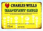 man cave garage decor Charles Wells Grapefruit Crush Soda Pop metal tin sign