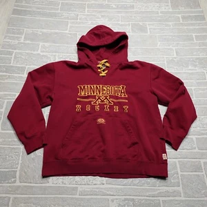 VINTAGE Minnesota Gophers Hockey Hoodie Mens M Red Embroidered Sweatshirt Easton - Picture 1 of 7