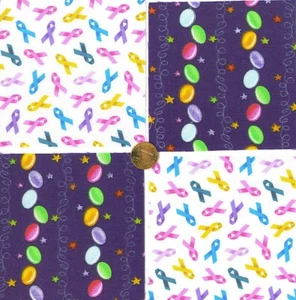 Tela de gominolas multicolores y cintas de soporte 100 % algodón cuadrados zw1 - Imagen 1 de 4