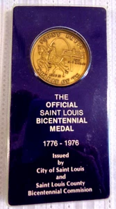 THE OFFICIAL SAINT LOUIS BICENTENNIAL MEDAL ANTIQUE BRONZE LIMITED ISSUE 10,000 - Picture 1 of 2