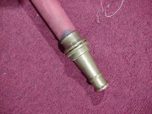 Vintage UNDERWRITERS Umwickelt Messing Feuerschlauch Laufrohr mit Düse 30 Zoll - Bild 1 von 3