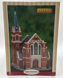 LEMAX First Lutheran Small Town Church Lighted Building In Box--RARE! - Picture 1 of 24