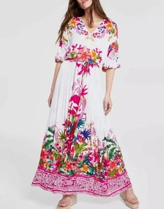 INC International Concepts Damen Maxikleid Blumen V-Ausschnitt Mara Garden Gr. M - Bild 1 von 5