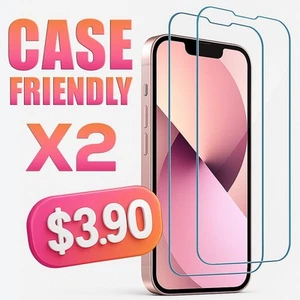 2X Tempered Glass Screen Protector For iPhone 16 15 14 13 12 11 XR Pro Max Plus - Picture 1 of 57