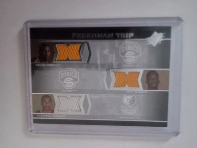 2007 Upper Deck RC Triple Threads Kevin Durant Jeff Green Jullian Wright Patch - Image 1 of 2