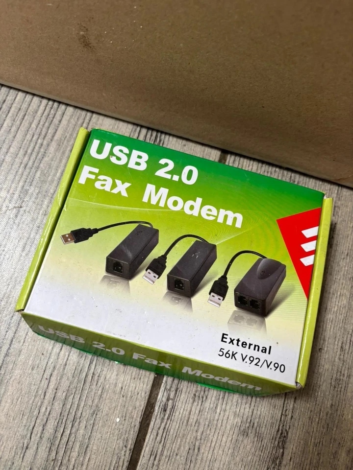 USB 2.0 56K External Fax Modem V.92/V.90 Dial-Up Data Internet Adapter Windows - Image 1 of 1