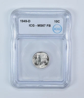 1949-D Roosevelt Dime MS67 FB ICG *1230 - Image 1 of 4
